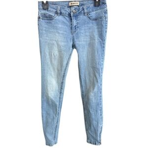 Blue Spice Skinny Blue Jeans with Distressed Wash